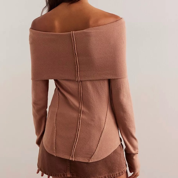 Free People We The Free Iris Layering Top in Cafe Latte - Picture 3 of 4